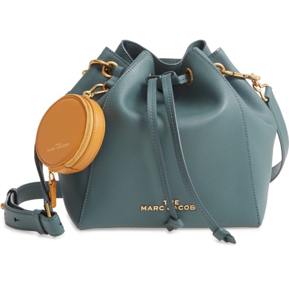 Marc Jacobs Teal Drawstring Crossbody with Mustard Coin Pouch